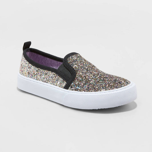 Girls' Carey Glitter Slip-on Sneakers - Cat & Jack™ Black 1