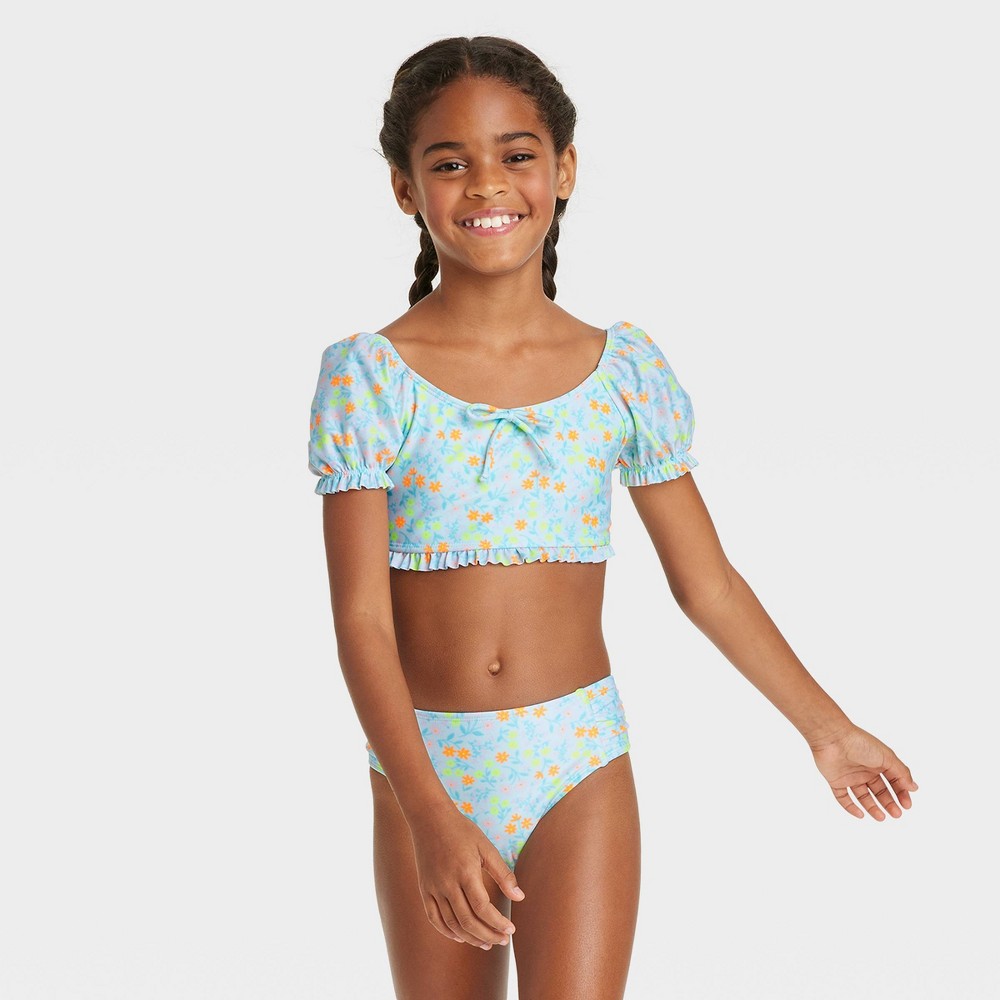 Girls' 2pc Garden Girl Bikini Set - Cat & Jack™ M