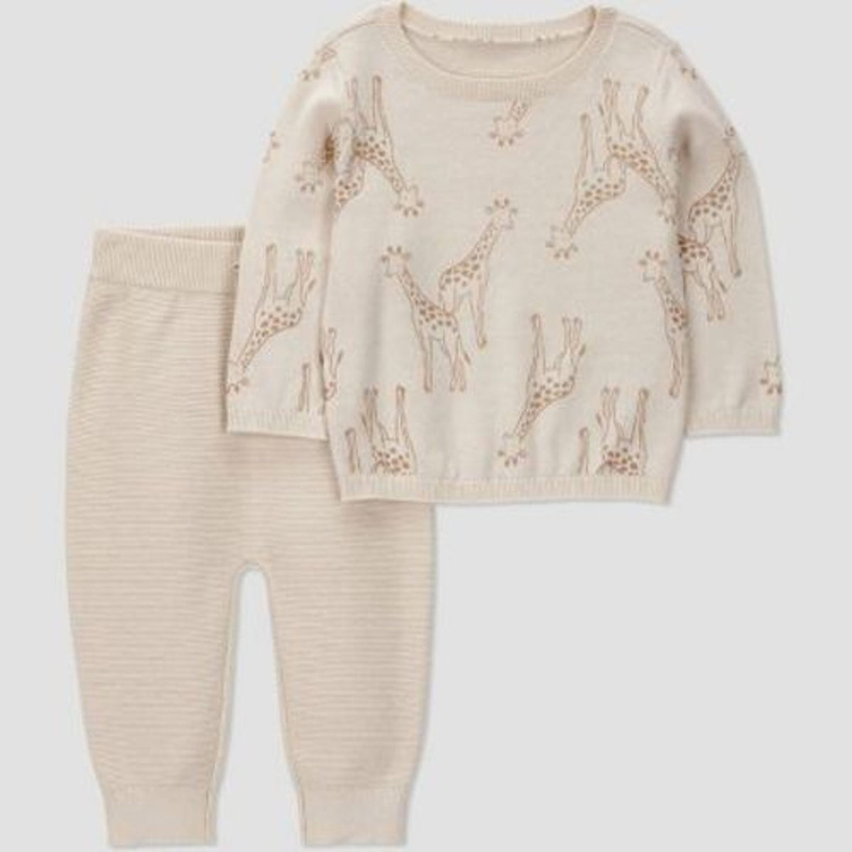 Carter's Baby Giraffe Sweater Set - Cream Newborn boys