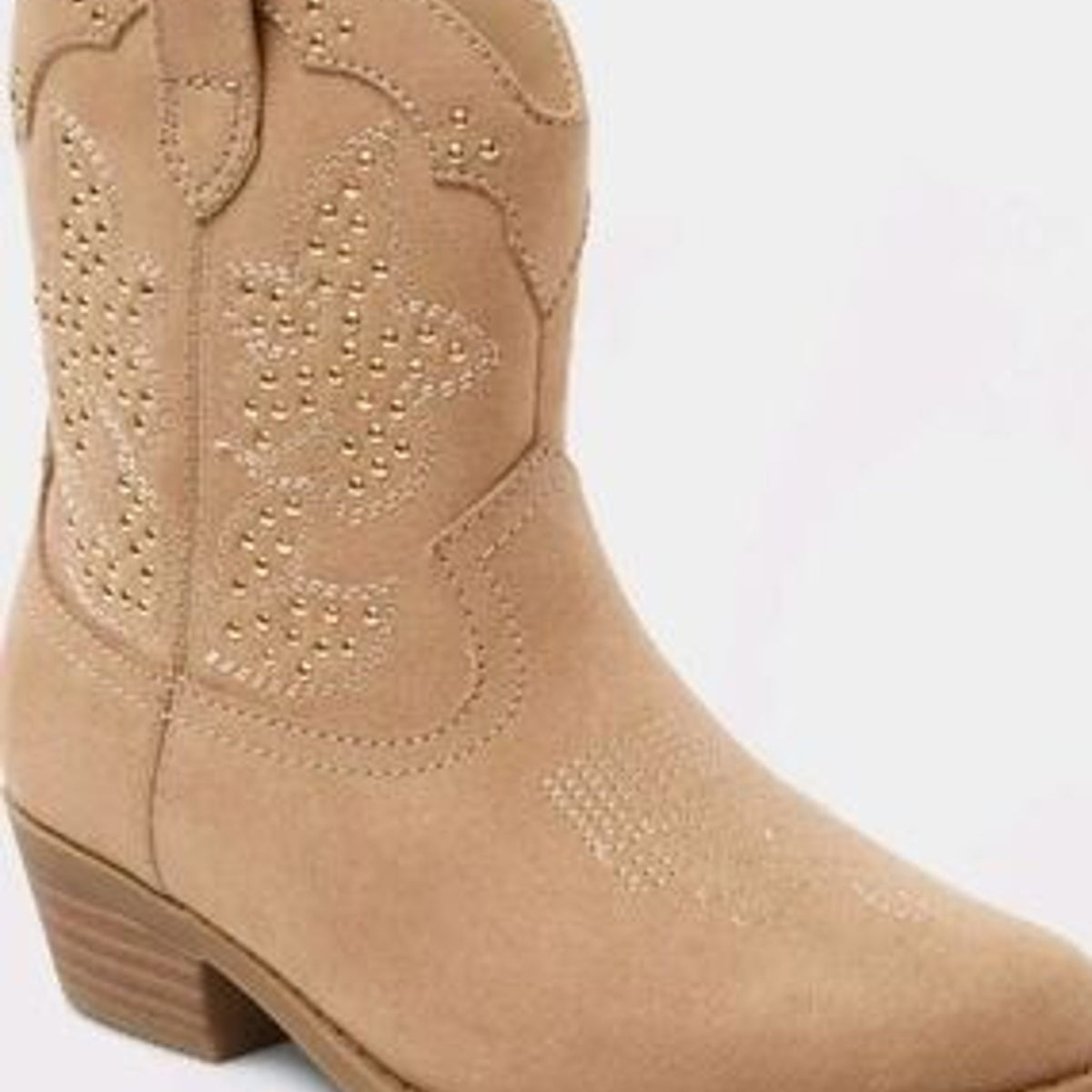 Art Class Elma Studded Western Boots Tan Size 3 girl