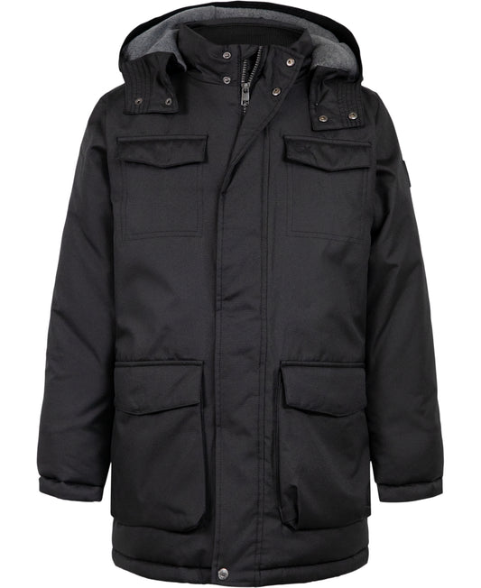 Calvin Klein Big Boys Resonance Military-Inspired Hooded Jacket - Black