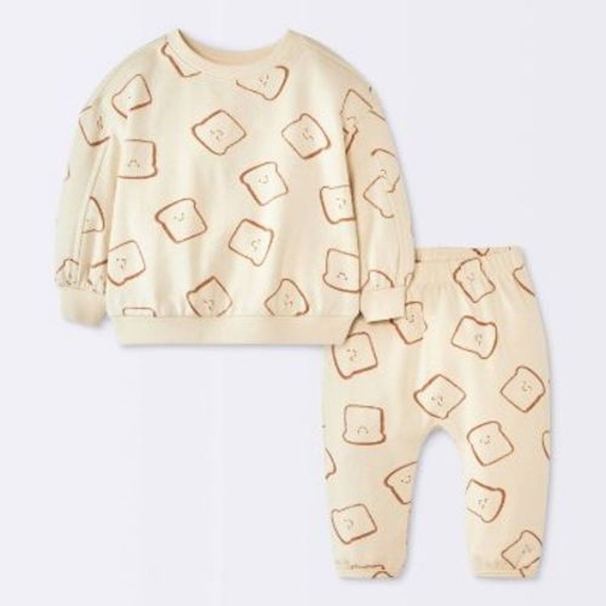 Cloud Island Baby Boys' 2pc Toast Graphic Sweatshirt Set Newborn