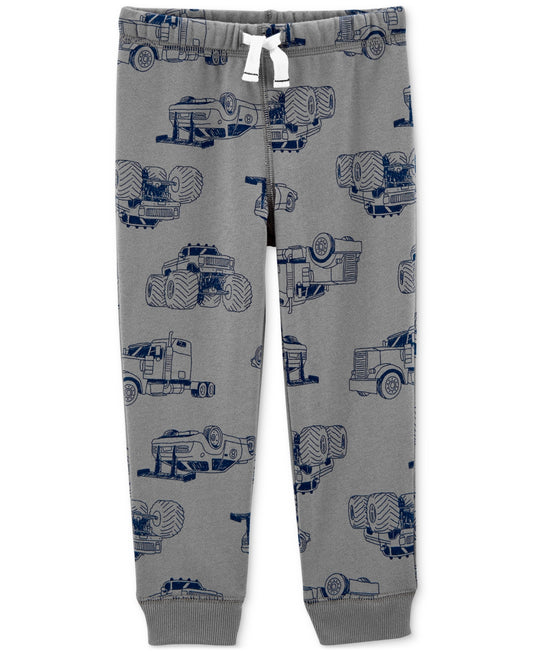 Carter's Toddler Boys Pull-on Printed Fleece Jogger Pants - Gray