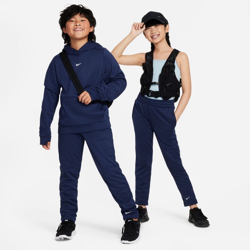 Nike Boys Training Pants Therma Open-Hem, Size L Blue