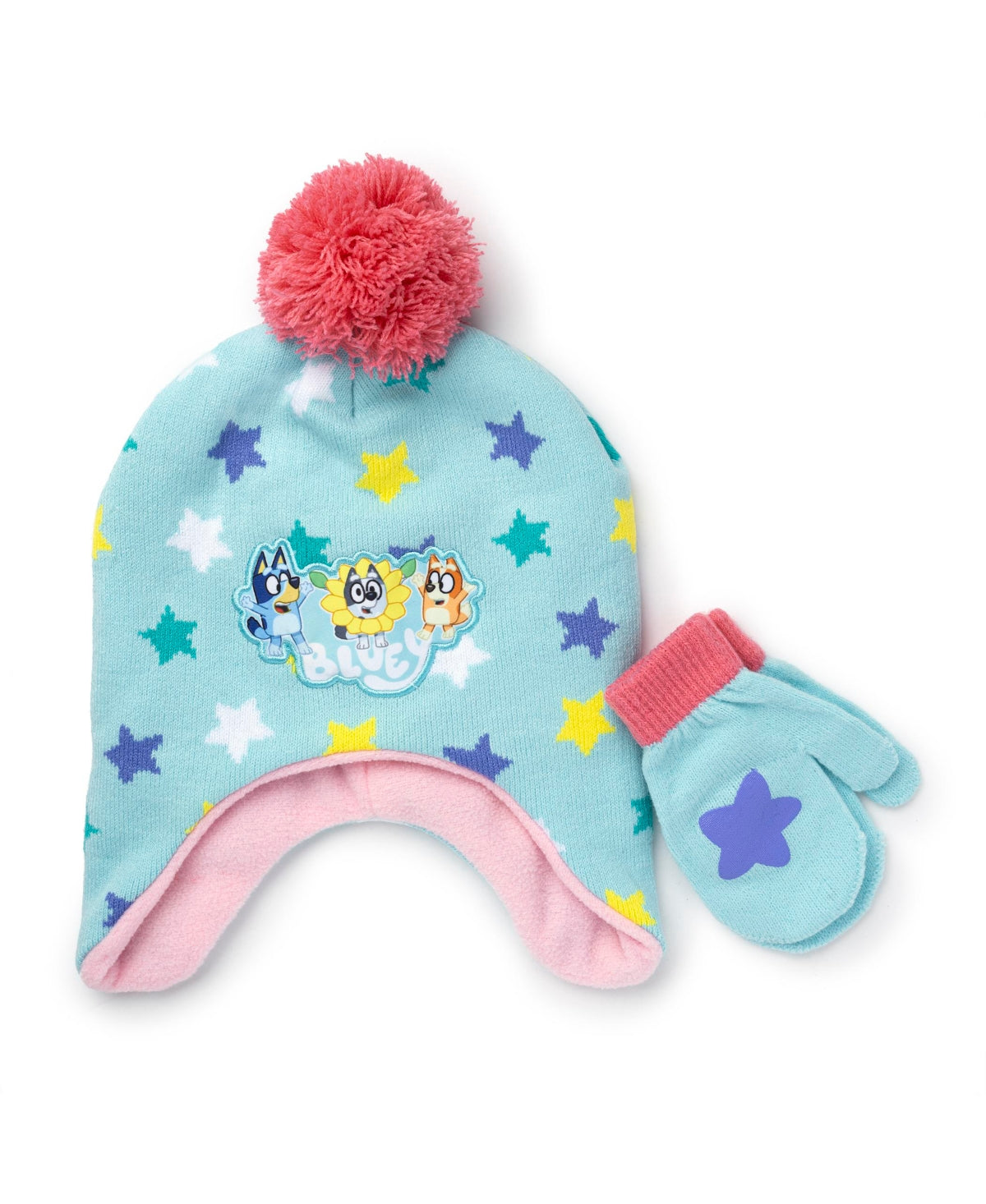Berkshire Bluey Toddler Girls Hat and Mitten Set,