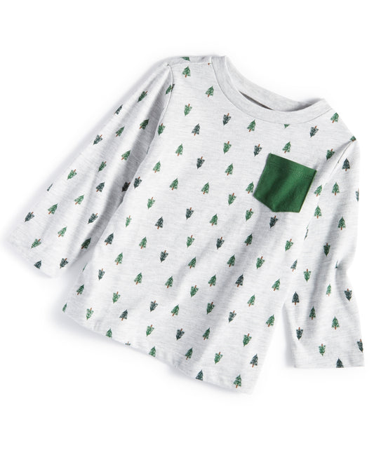 First Impressions Baby Boys Trees Shirt - Slate Hthr