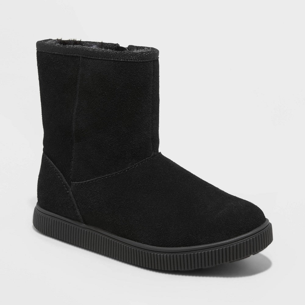 Girls' Hannah Zipper Suede Shearling Style Boots