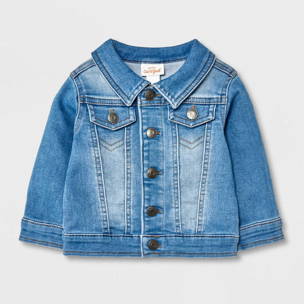 Baby Fall Layering Denim Jacket - Cat & Jack™ Light Wash Newborn