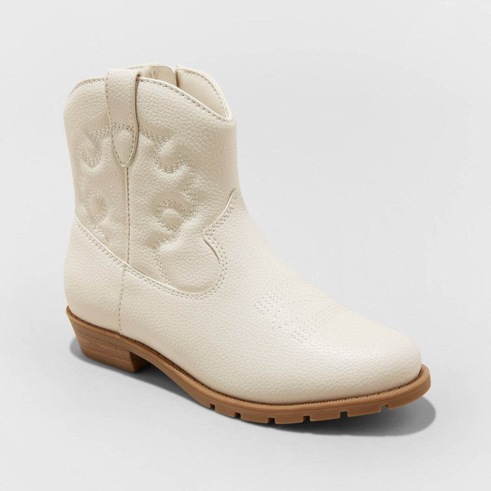 Girls' Ashleigh Zipper Western Boots - Cat & Jack™ Ivory 4
