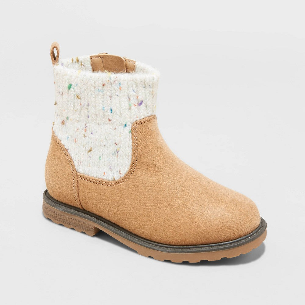 Toddler Girls' Emmaline Zipper Booties - Cat & Jack™ Cognac 8T