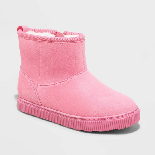 Toddler Girls' Arlo Zipper Shearling Style Boots - Cat & Jack™ Pink 12T
