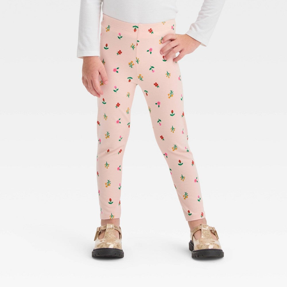 Cat & Jack Toddler Girls' Floral Pants Pink 5T