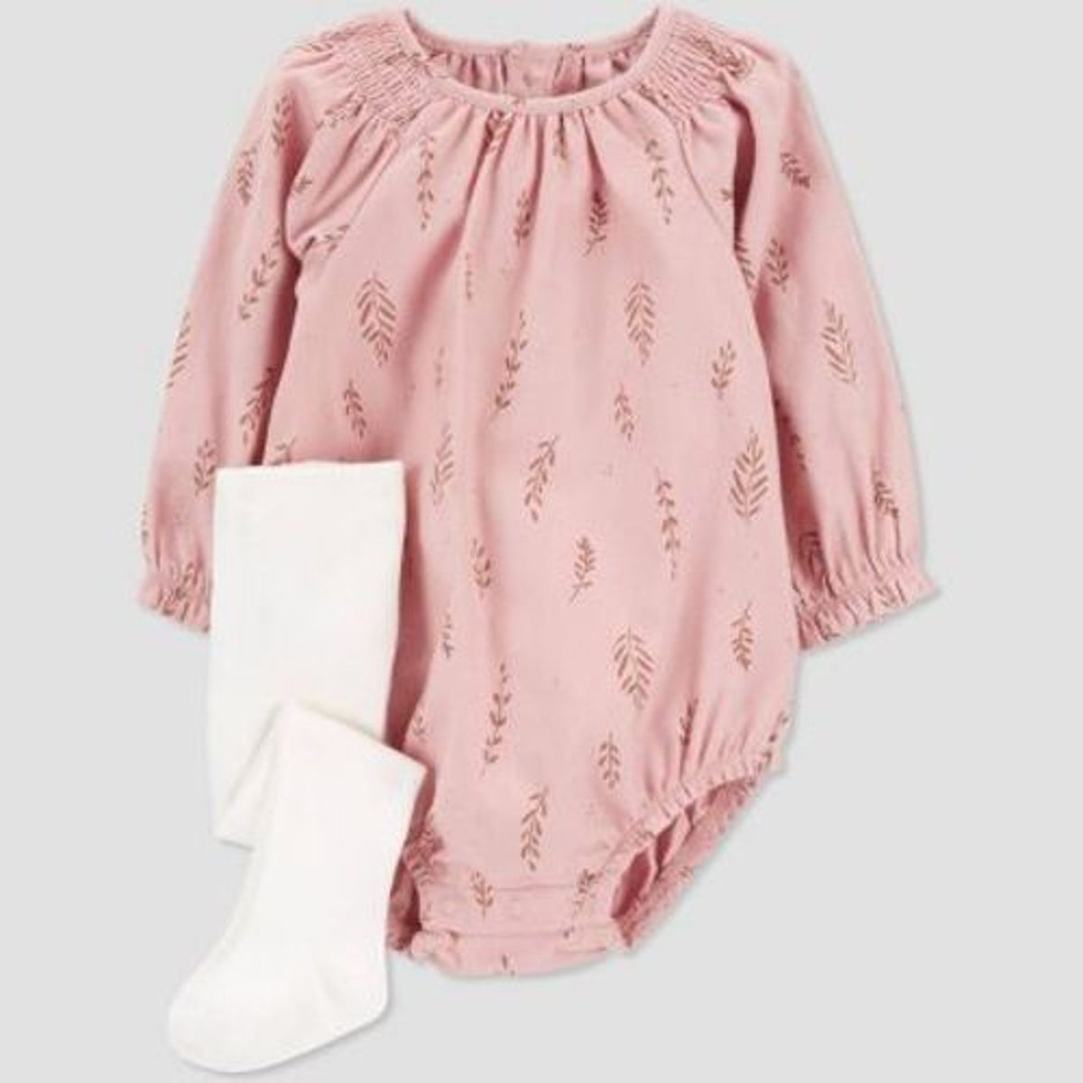 Carter's Floral Bubble Tights - Pink/White 6M Girl