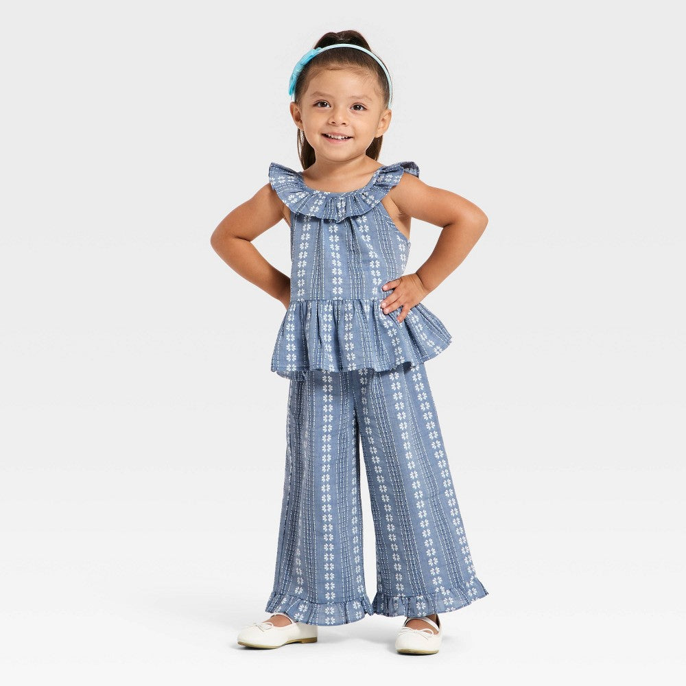 Cat & Jack Toddler Girls' 2pc Embroidered Tank Top Set 3T