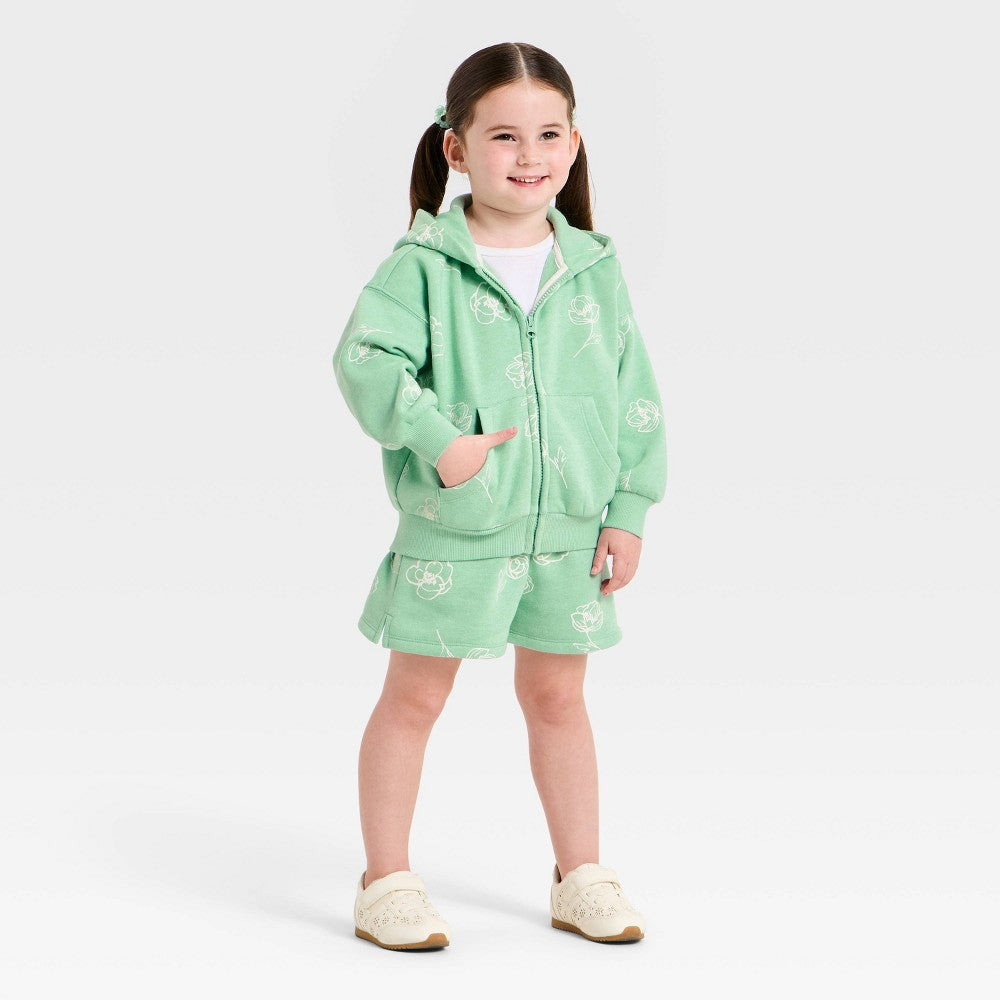 Cat & Jack Toddler Girls' 2pc Floral Fleece Set 5T