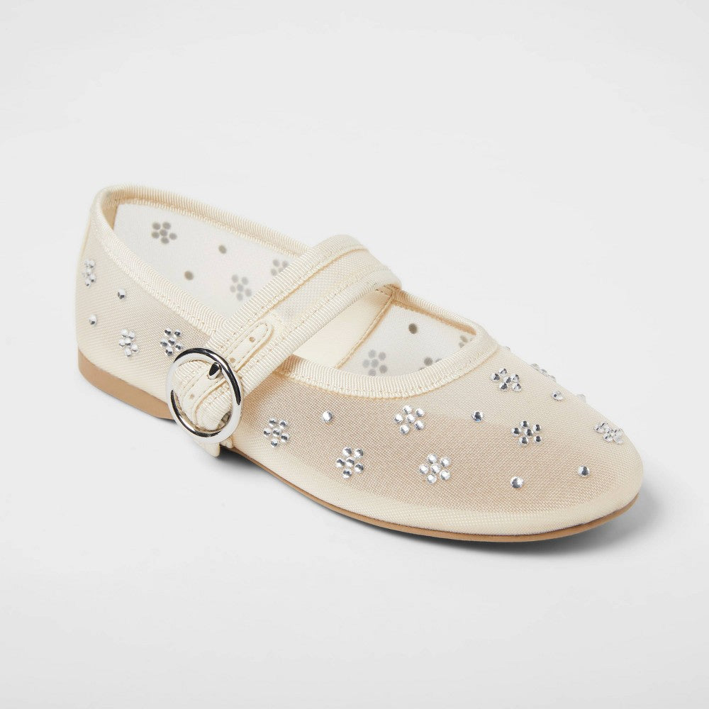 Art Class girl Quilla Mesh Ballet Flats Ivory Size 5