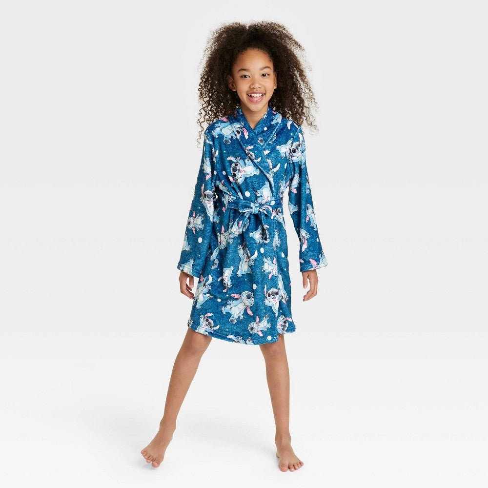 Lilo & Stitch Girls' Blue Robe, Size XS