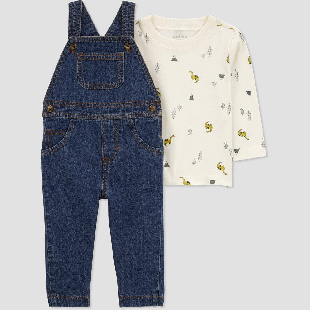 Carter's Baby Boys' Denim Dino Set - Blue 6M