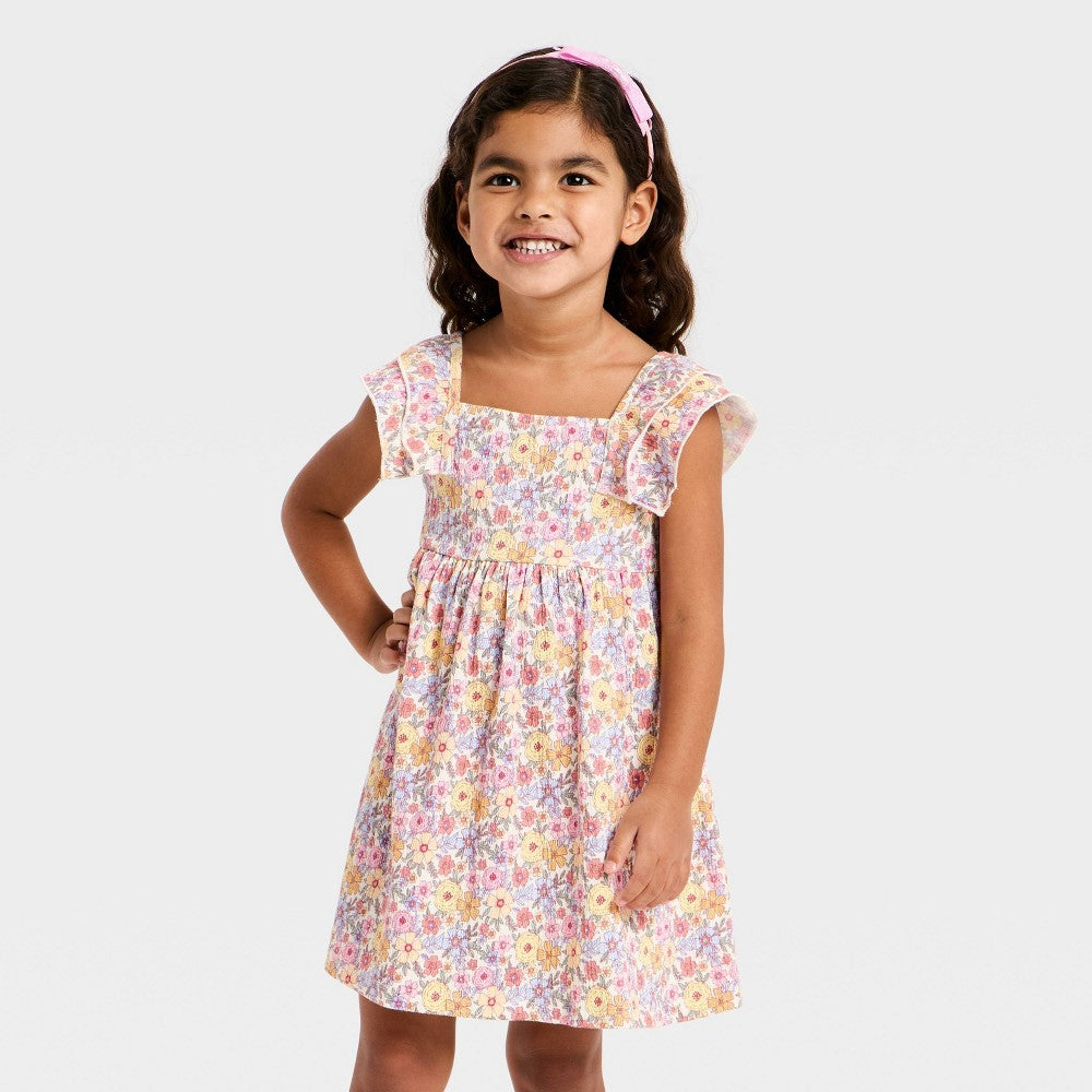 Cat & Jack Toddler Girls' Floral Ruffle Dress 3T