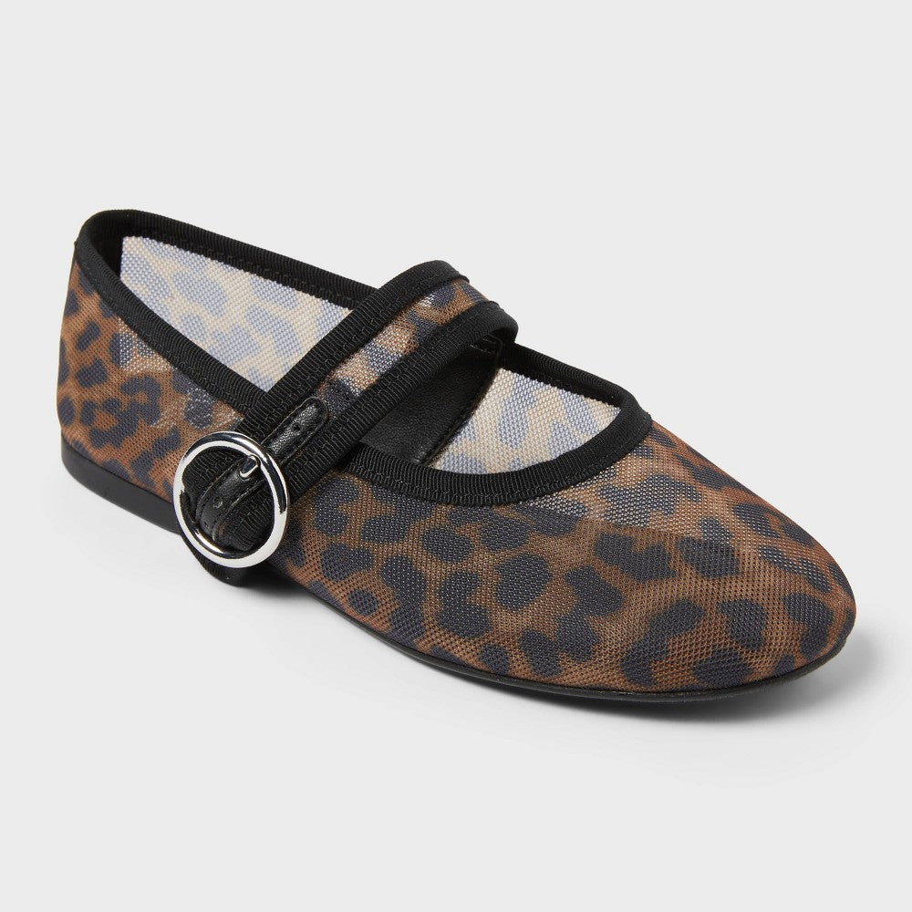 Art Class girl Quilla Mesh Ballet Flats, Leopard Spot, Size 4