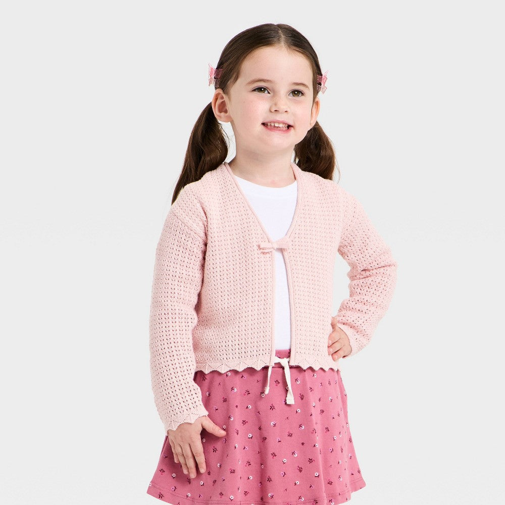 Cat & Jack Toddler Girls' Bow Cardigan sweater Pink 2T