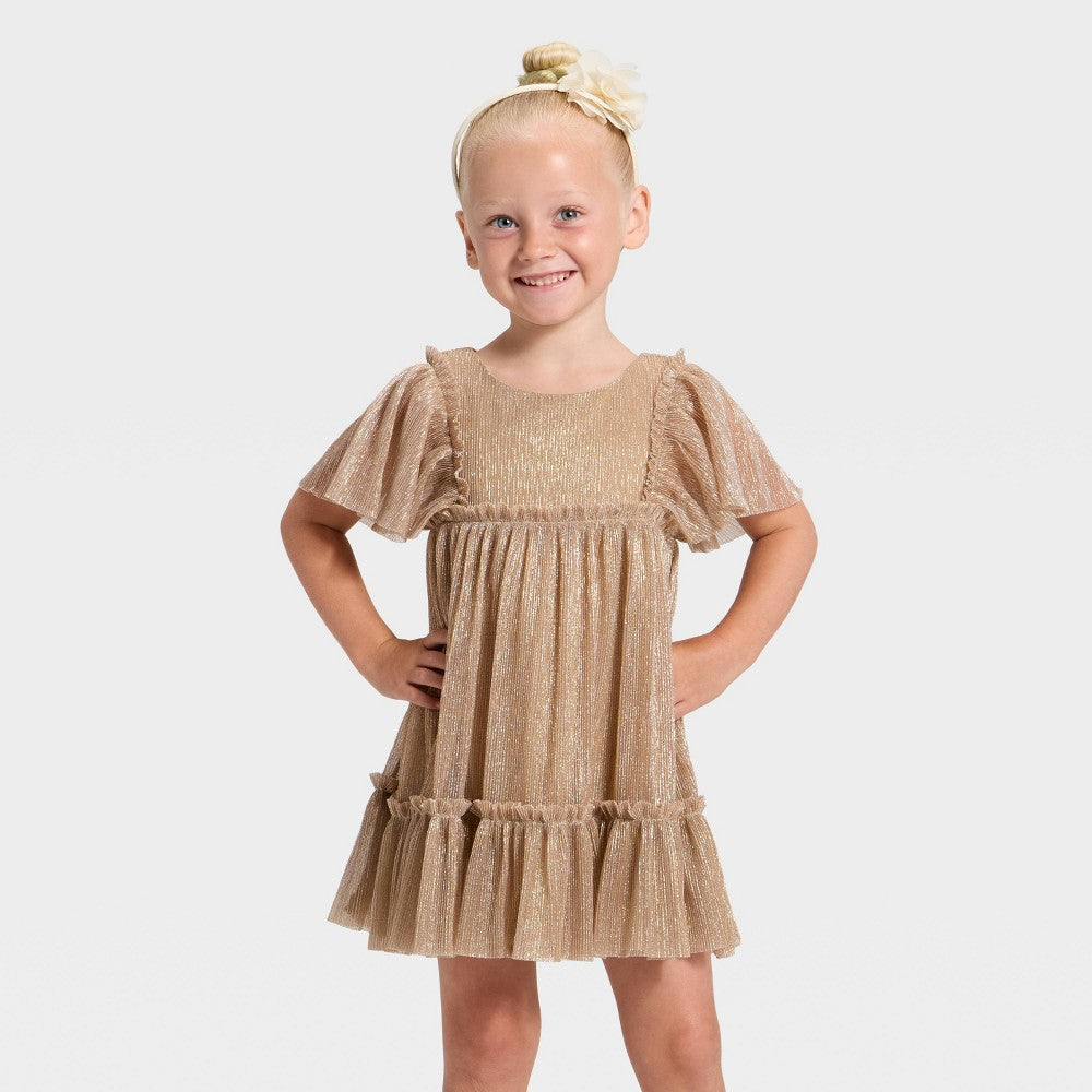 Cat & Jack Toddler Girls' Tulle Dress Gold 3T