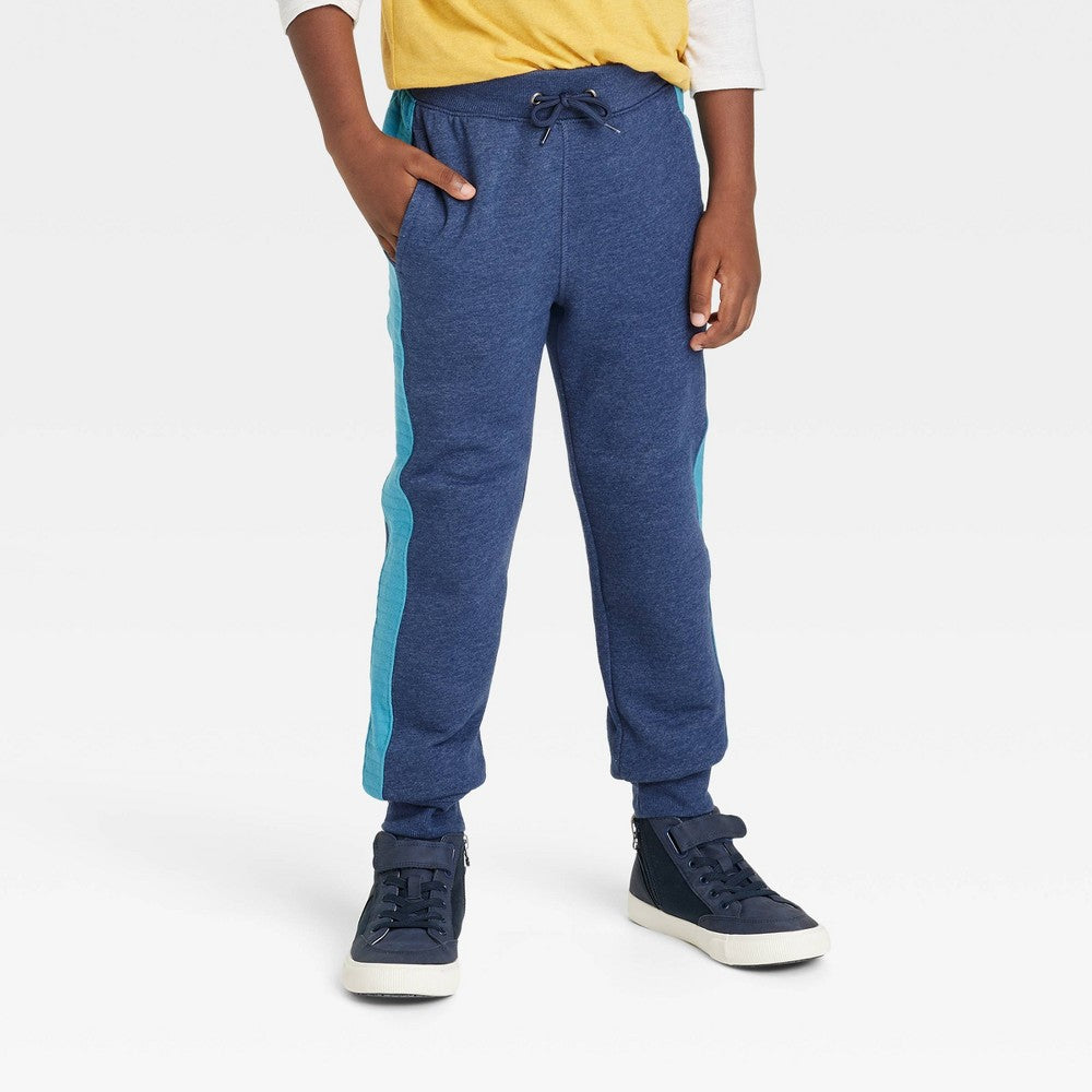 Cat & Jack Boys' Navy Quilted Fleece Jogger Pants - M