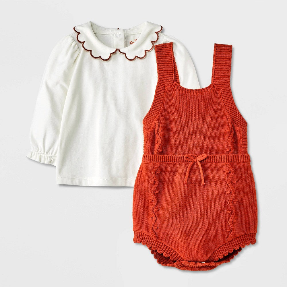 Cat & Jack Baby Girls' Romper Sweater, Cream, 18M