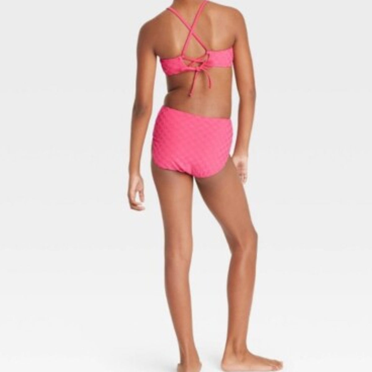 Girls' 2pc Terry Darling Bikini Set - Art Class Pink L