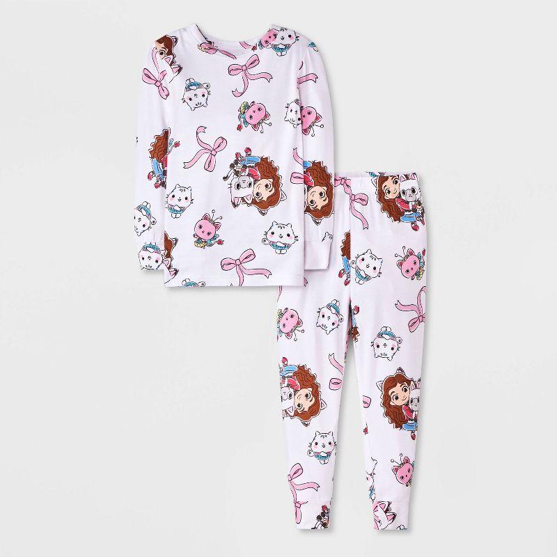 Gabby's Dollhouse Toddler Girls' 2pc Pajama Set - White 2T