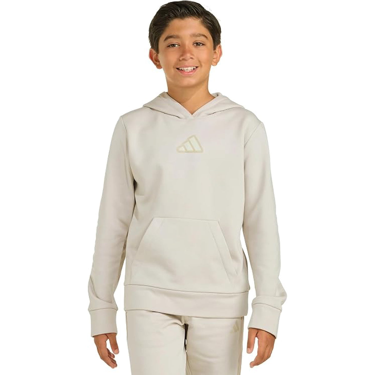 Adidas Youth Midweight Tech Hoodie Pullover (Wonder Alumnia Natural L (14-16)) boys