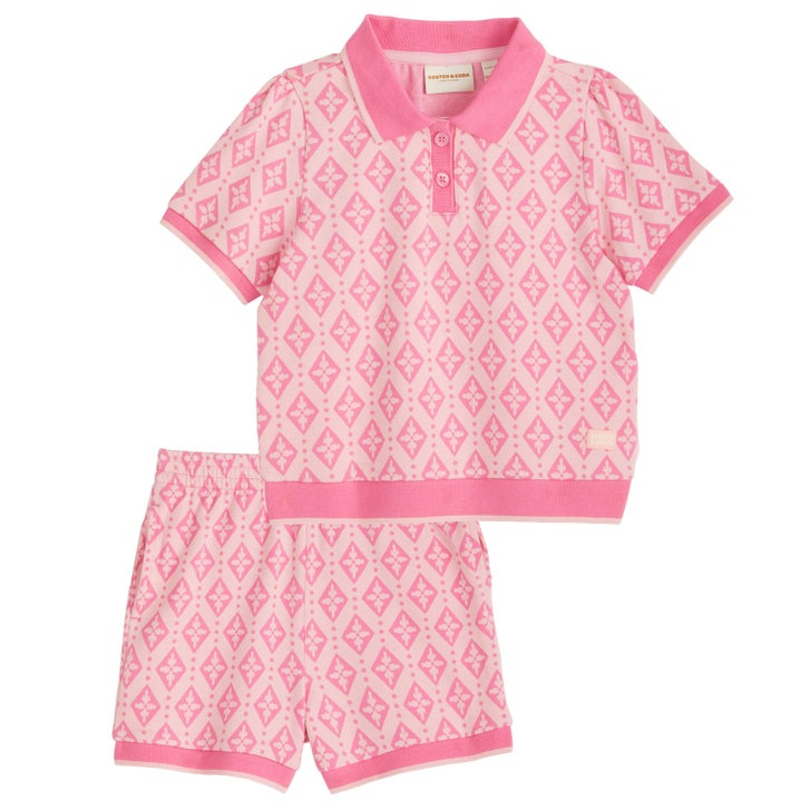 Scotch & Soda pink Zigzag girl Set 3T