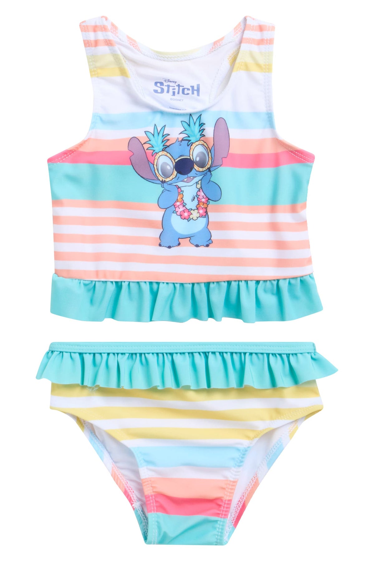 Disney Stitch Girls' Striped Bikini 2T
