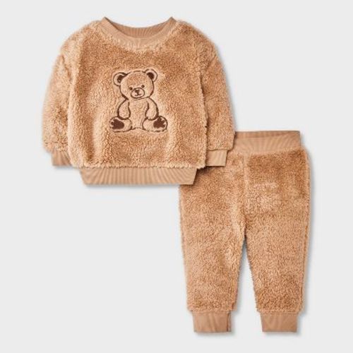 Cat & Jack boys Teddy Bear Sweatshirt Jogger Set 12M