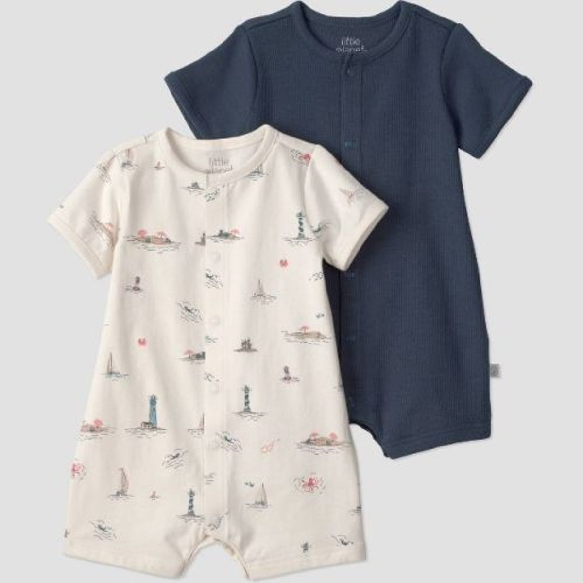 Little Planet Baby Organic 2pk Costal Romper -18M boy