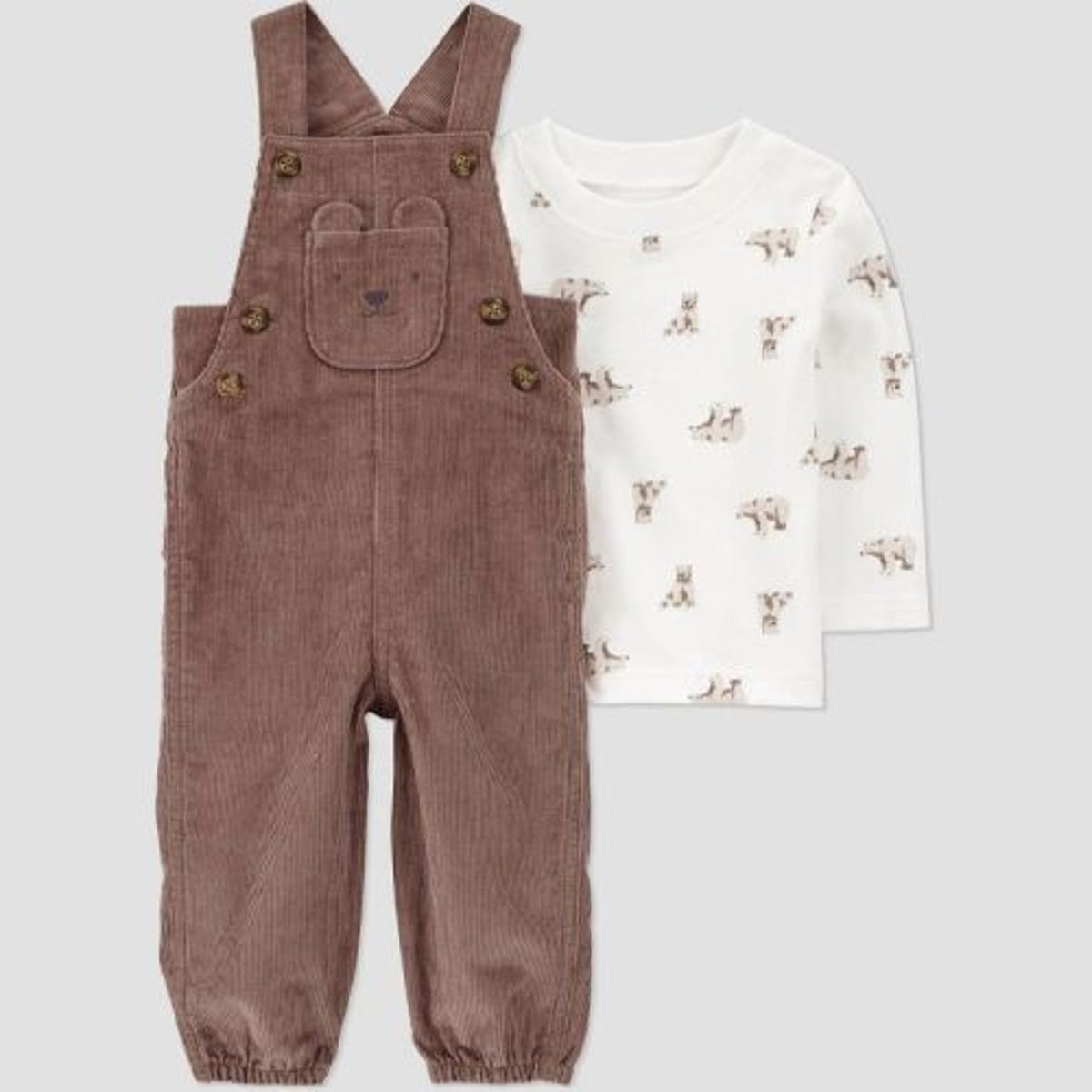 Carter's Baby Boys' 2pc Bear Overalls Set 6M