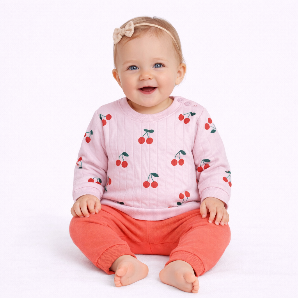 Baby Girls' Quilted Top & Bottom Set - Cat & Jack Pink 18M