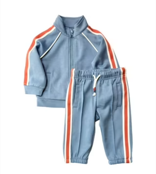 Kids Blue and Orange Tracksuit Set
