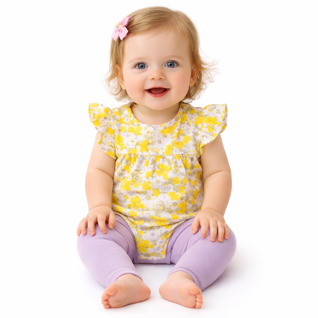 Carter's 3pc Floral and Striped Baby Bodysuit Set with Lavender Pants