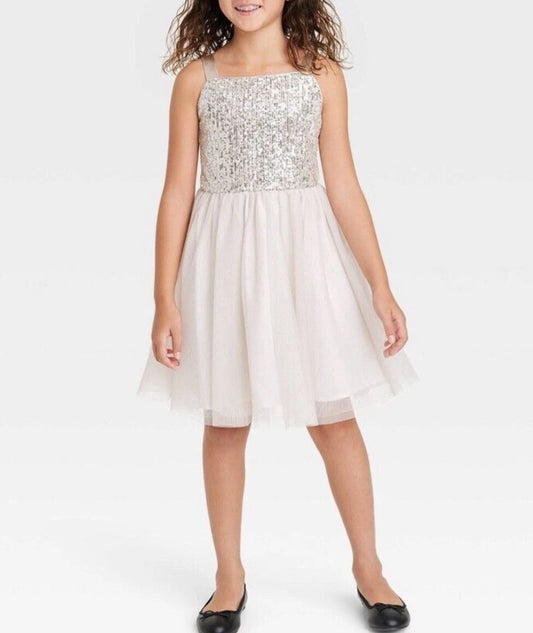 Sparkling Silver Kids Dress Cat & Jack