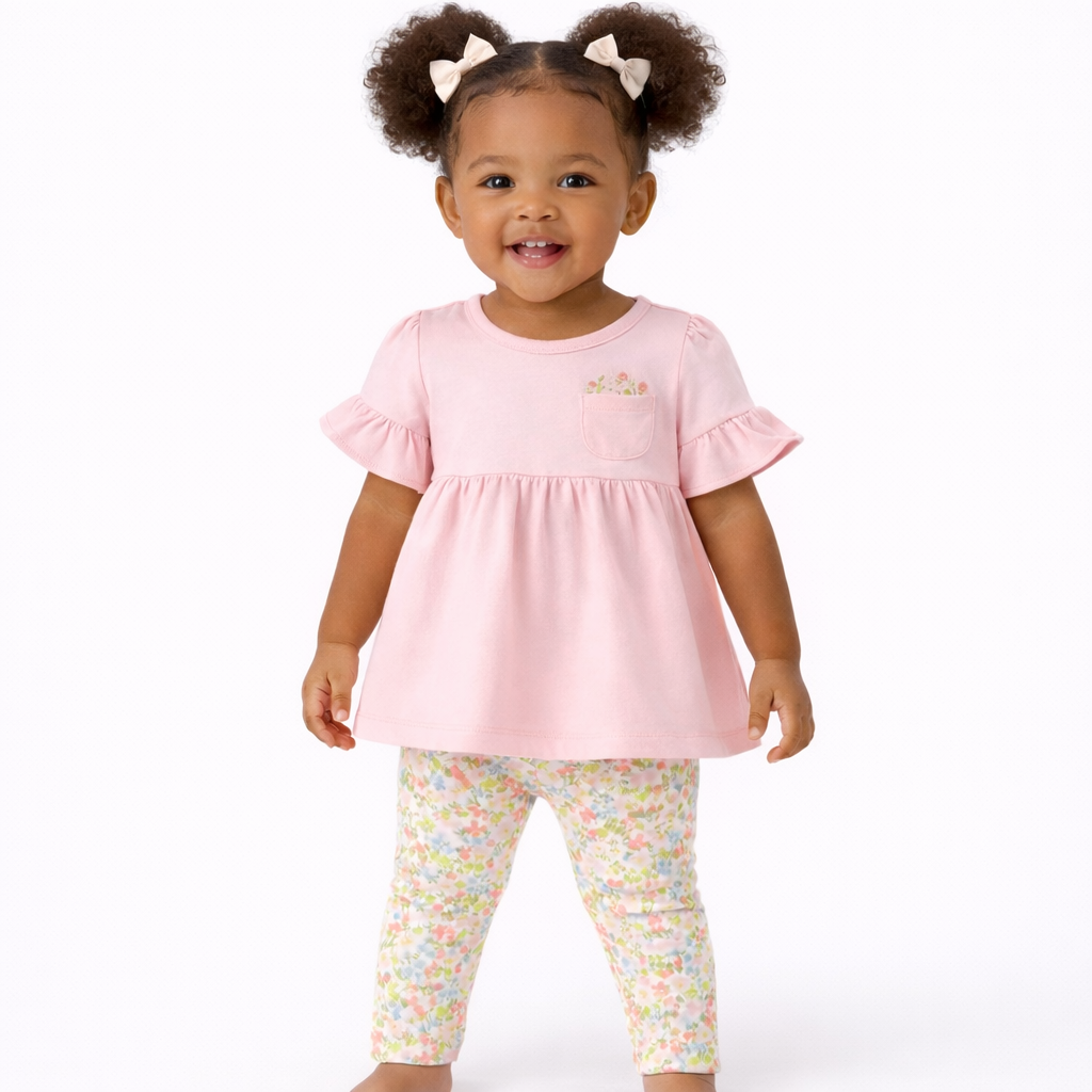 Carter's Girls' Bunny Floral Top & Bottom Set -