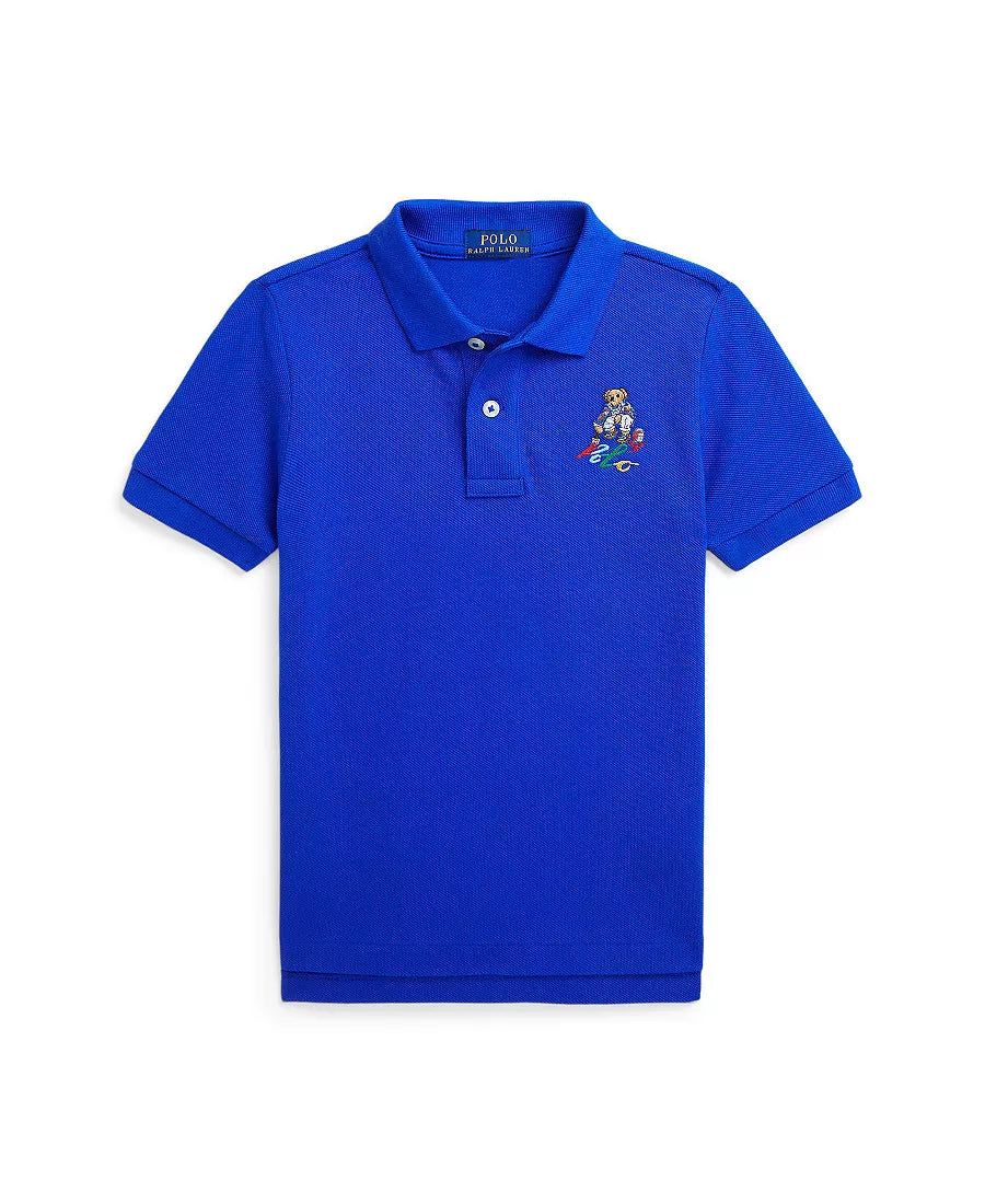 Toddler and Little Boys Polo Bear Cotton Mesh Polo Shirt