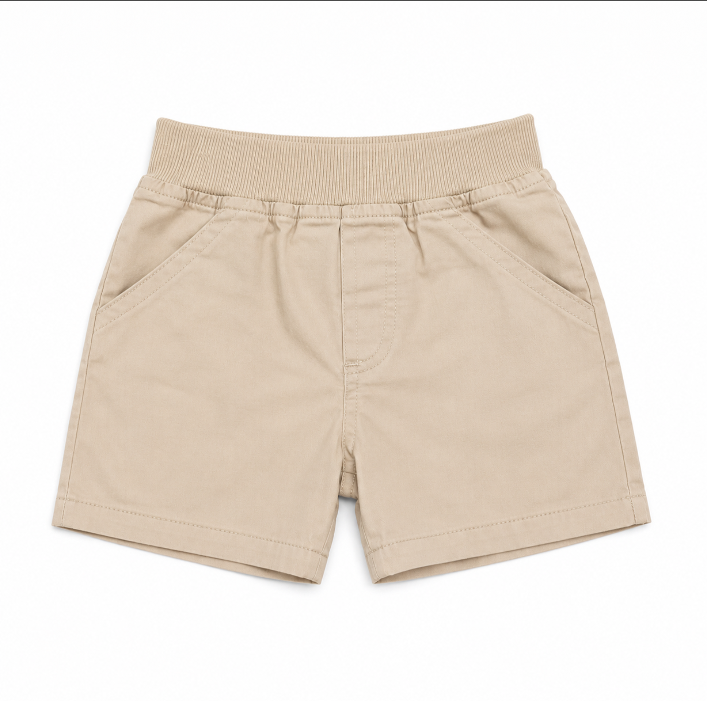 First Impressions Boys Solid Shorts - Sand Tan 12M