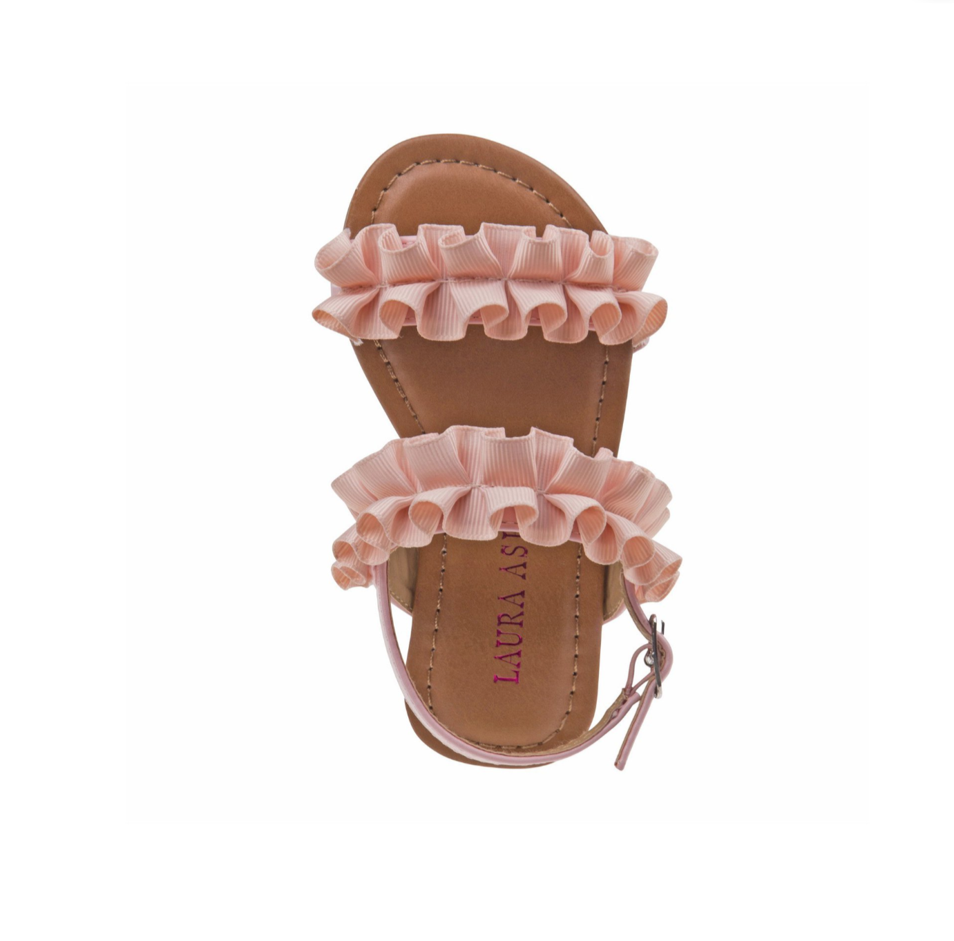 Laura Ashley - O-LA81620OCORA9 Ruffle Sandals for Toddler Girls, Coral - Size 9
