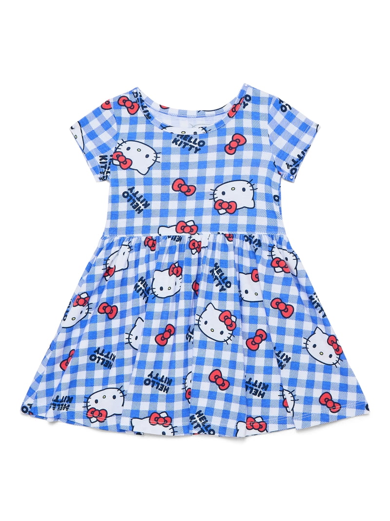 Hello Kitty Blue girl Plaid Dress 5T
