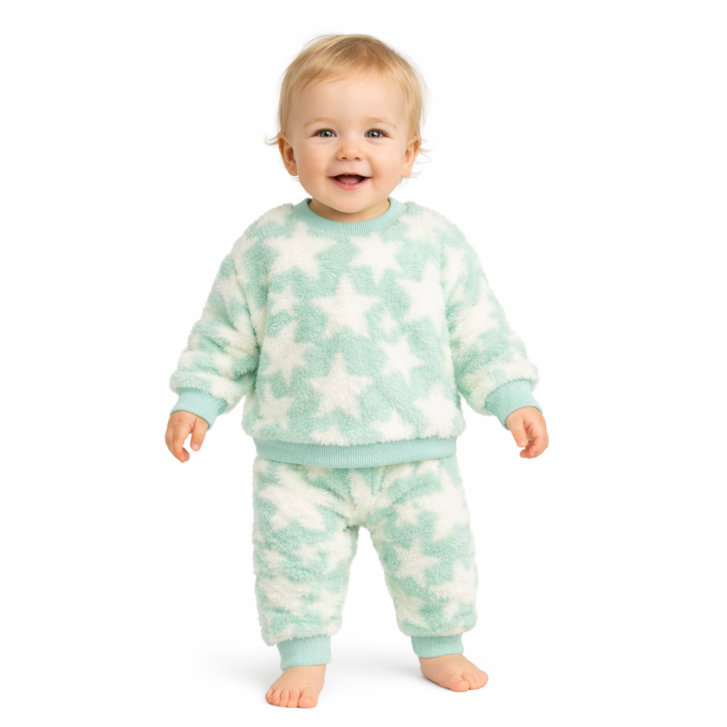 Baby Shearling Top & Bottom Set - Cat & Jack Mint