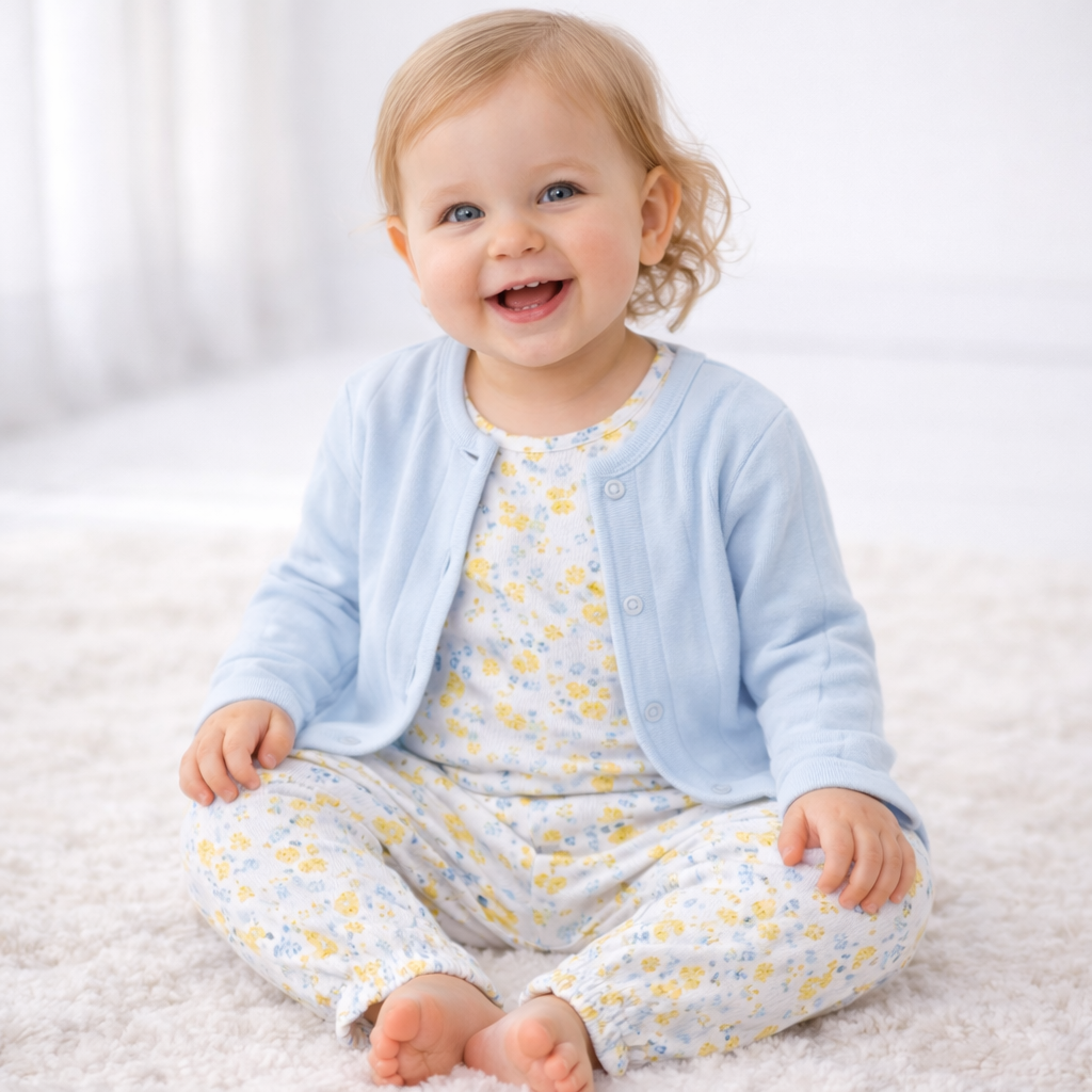 First Impressions Baby Girls Cardigan, Bodysuit and Pants 3 Piece Outfit