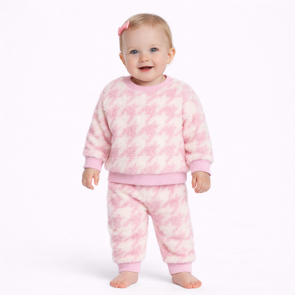 Baby Shearling Top & Bottom Set - Cat & Jack™ Light Pink 12M