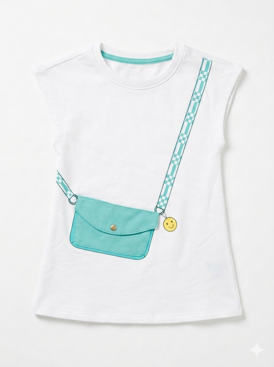 Epic Threads Toddler Girls Printed Top 4T White Crew Neck