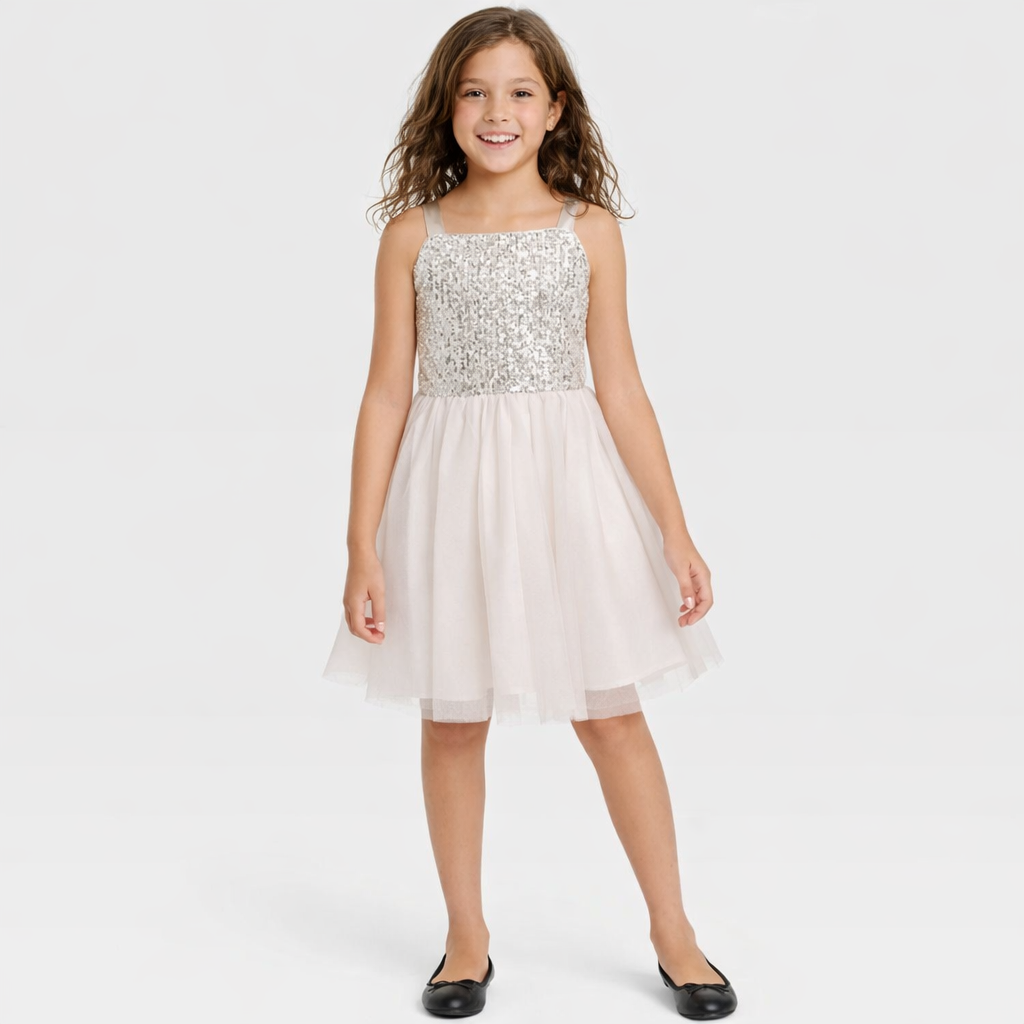 Sparkling Silver Kids Dress Cat & Jack